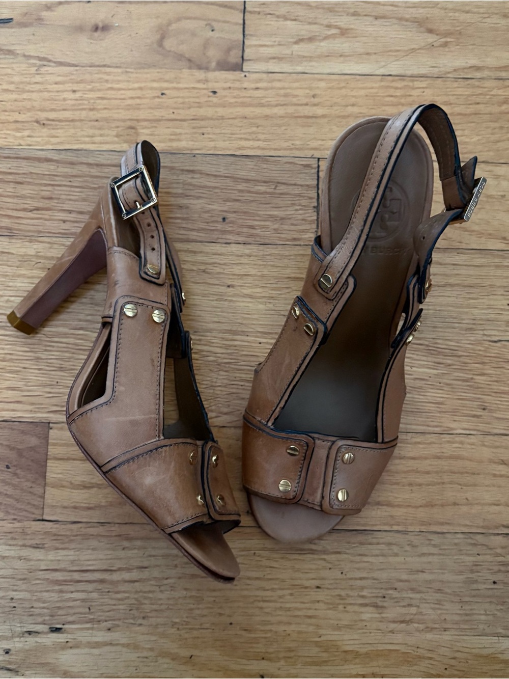 Tory Burch Tan Leather Heels Size 8